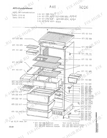 Взрыв-схема холодильника Aeg SAN3510KG - Схема узла Housing 001